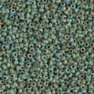 Miyuki seed beads 11/0 - Opaque turquoise blue picasso 11-4514